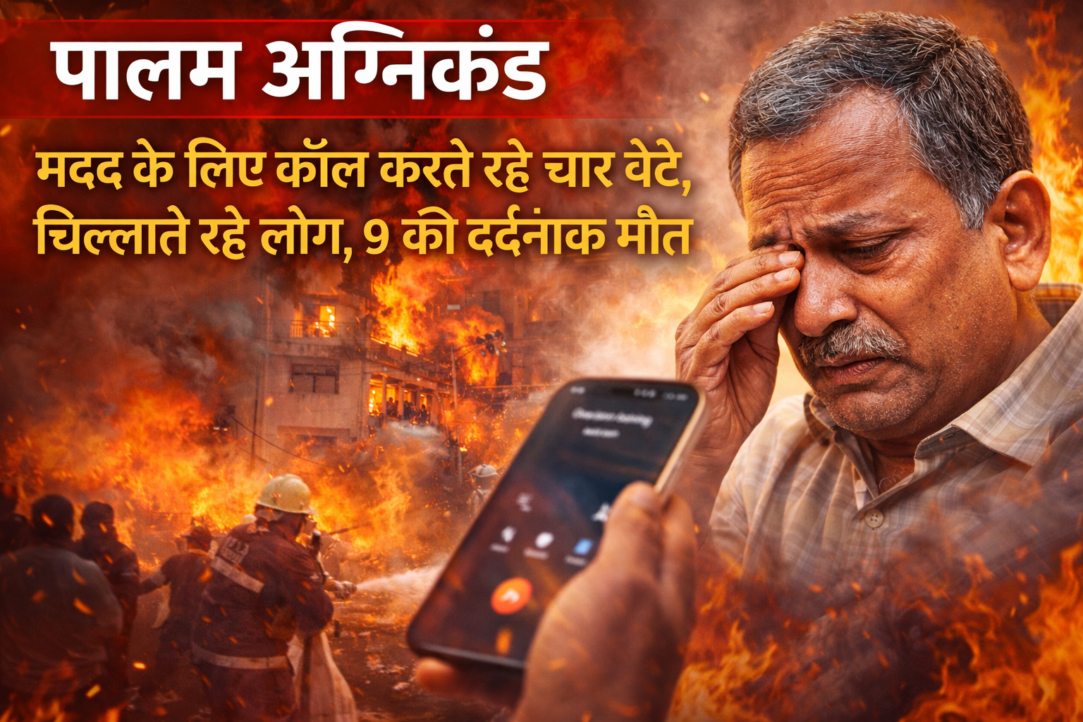 पालम अग्निकांड: मदद के लिए कॉल करते रहे चार बेटे, चिल्लाते रहे लोग, 9 की दर्दनाक मौत