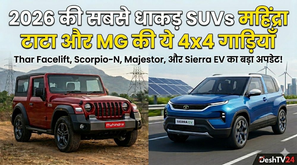 भारत में तहलका मचाने आ रही हैं ये 4 धाकड़ 4x4 SUVs; Mahindra, Tata और MG की गाड़ियों में होंगे बड़े बदलाव