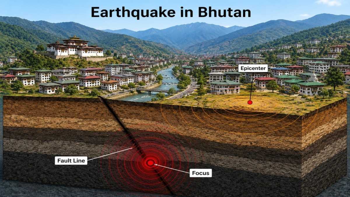 आधी रात कांपी धरती भूटान में जोरदार भूकंप बंगाल-असम से बांग्लादेश तक हिले सहर
